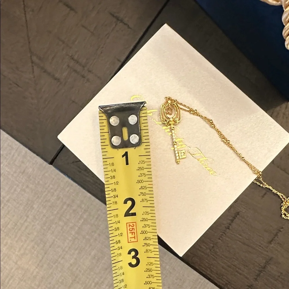 Stunning gold club 33 key necklace